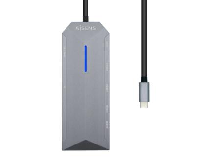 Docking USB Tipo-C Aisens ASUC-9P001-GR/ 1xHDMI/ 3xUSB/ 1xRJ45/ 1xAudio/ 1xLector Tarjetas / 1xUSB Tipo-C PD/ Gris