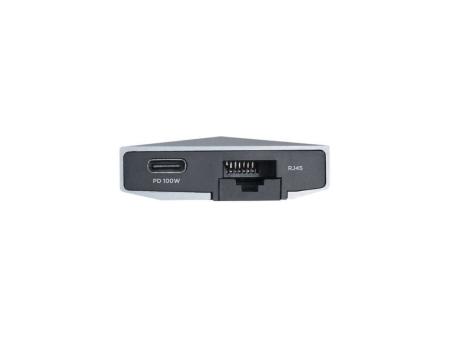 Docking USB Tipo-C Aisens ASUC-9P001-GR/ 1xHDMI/ 3xUSB/ 1xRJ45/ 1xAudio/ 1xLector Tarjetas / 1xUSB Tipo-C PD/ Gris