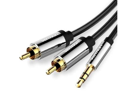 Cable Estéreo Vention BCFBF/ Jack 3.5 Macho - 2x RCA Macho/ 1m/ Negro