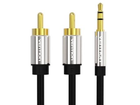 Cable Estéreo Vention BCFBF/ Jack 3.5 Macho - 2x RCA Macho/ 1m/ Negro