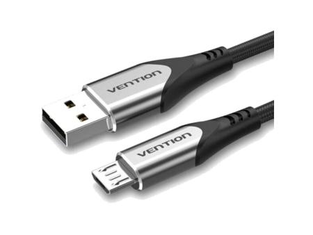 Cable USB 2.0 Vention COAHD/ USB Macho - MicroUSB Macho/ Hasta 60W/ 480Mbps/ 50cm/ Gris