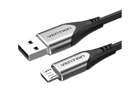 Cable USB 2.0 Vention COAHG/ USB Macho - MicroUSB Macho/ Hasta 60W/ 480Mbps/ 1.5m/ Gris