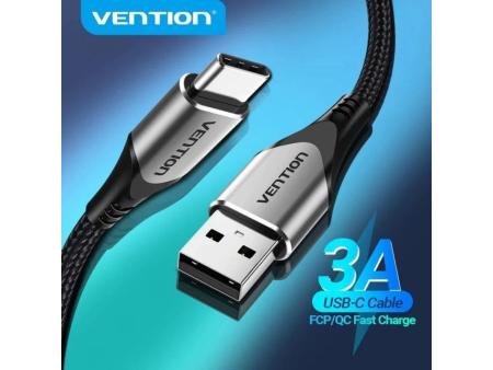 Cable USB 2.0 Tipo-C Vention CODHC/ USB Macho - USB Tipo-C Macho/ Hasta 60W/ 480Mbps/ 25cm/ Gris