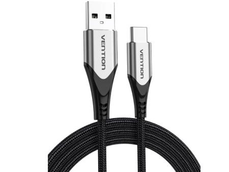 Cable USB 2.0 Tipo-C Vention CODHH/ USB Macho - USB Tipo-C Macho/ Hasta 60W/ 480Mbps/ 2m/ Gris