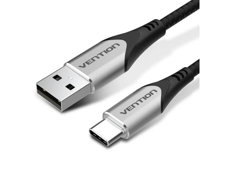 Cable USB Tipo-C Vention CODHI/ USB Tipo-C Macho - USB Macho/ Hasta 60W/ 480Mbps/ 3m/ Gris