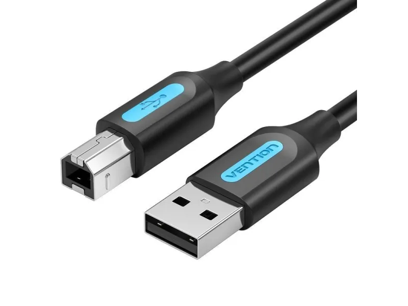 Cable USB 2.0 Impresora Vention COQBI/ USB Tipo-B Macho - USB Macho/ 480Mbps/ 3m/ Negro