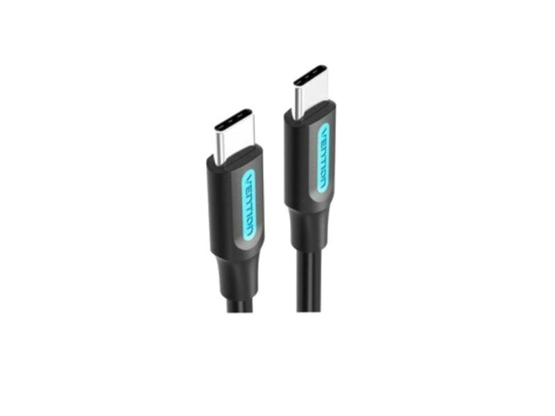 Cable USB 2.0 Tipo-C Vention COSBF/ USB Tipo-C Macho - USB Tipo-C Macho/ Hasta 60W/ 480Mbps/ 1m/ Negro