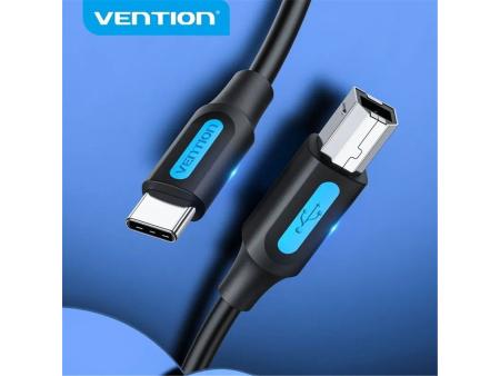 Cable USB 2.0 Tipo-C Vention CQUBH/ USB Tipo-B Macho - USB Tipo-C Macho/ 480Mbps/ 2m/ Negro