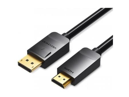 Cable Conversor Vention HADBI/ DisplayPort Macho - HDMI Macho/ 3m/ Negro