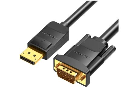 Cable Conversor Vention HBLBG/ Displayport Macho - VGA Macho/ 1.5m/ Negro