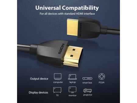 Cable HDMI 2.0 4K Portatil Vention AAIBD/ HDMI Macho - HDMI Macho/ 50cm/ Negro