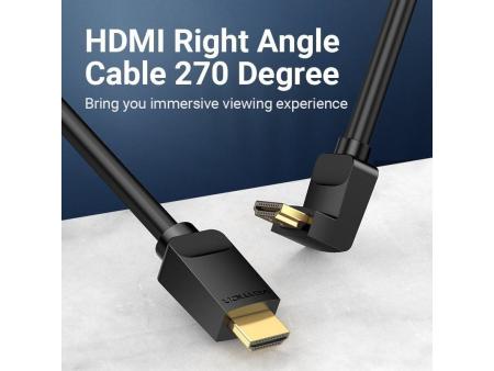 Cable HDMI 2.0 4K Acodado Vention AAQBF/ HDMI Macho - HDMI Macho/ 1m/ Negro