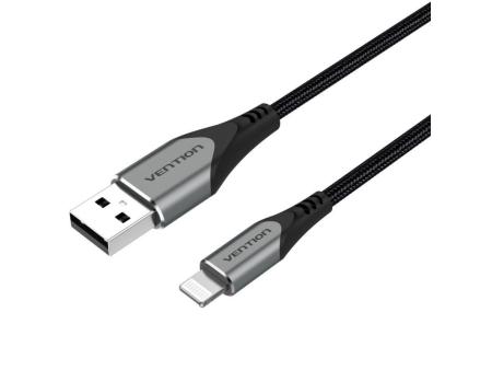 Cable USB 2.0 Lightning Vention LABHD/ USB Macho - Lightning Macho/ Hasta 12W/ 480Mbps/ 50cm/ Gris