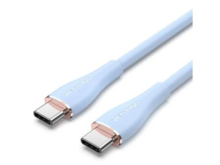 Cable USB 2.0 Tipo-C Vention TAWSF/ USB Tipo-C Macho - USB Tipo-C Macho/ Hasta 100W/ 480Mbps/ 1m/ Azul