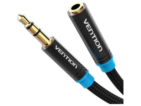 Cable Estéreo Vention VAB-B06-B050-M/ Jack 3.5 Macho - Jack 3.5 Hembra/ 50cm/ Negro