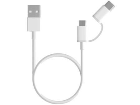 Cable USB 2.0 Xiaomi Mi 2-in-1 USB Cable SJV4082TY USB Macho - Micro USB Macho/ USB Tipo-C Macho/ 1m/ Blanco