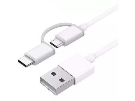 Cable USB 2.0 Xiaomi Mi 2-in-1 USB Cable SJV4082TY USB Macho - Micro USB Macho/ USB Tipo-C Macho/ 1m/ Blanco