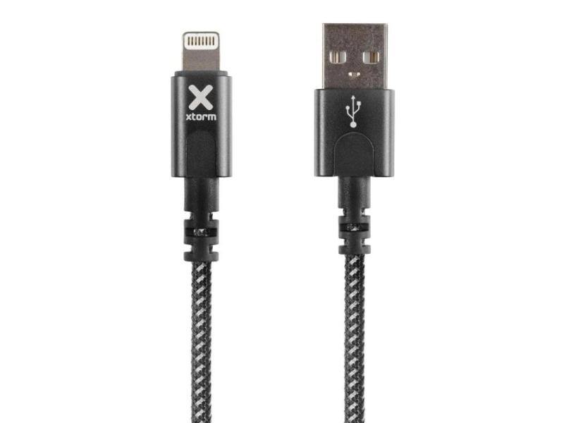 Cable USB 2.0 Lightning Xtorm CX2021/ USB Macho - Lightning Macho/ Hasta 12W/ 480Mbps/ 3m/ Negro