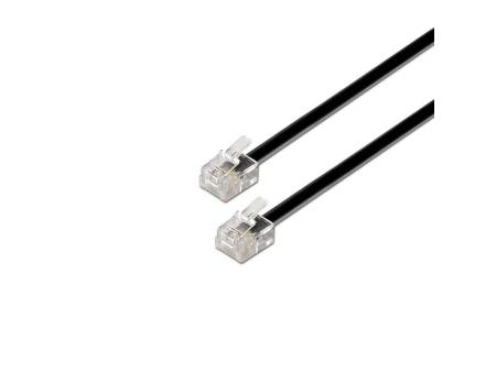 Cable de Teléfono RJ11 6P4C Aisens A143-0319/ 2m/ Negro