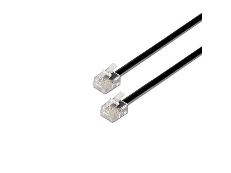 Cable de Teléfono RJ11 6P4C Aisens A143-0319/ 2m/ Negro