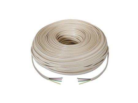 Bobina de Cable de Teléfono Aisens A143-0321 4C/ 100m/ Beige