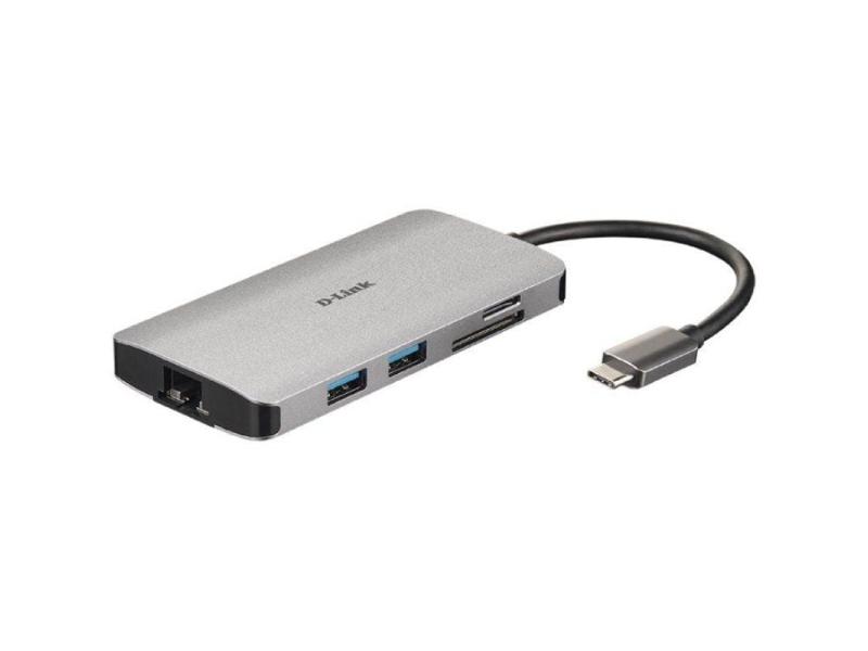 Docking USB Tipo-C D-Link DUB-M810/ 3xUSB/ 1xUSB Tipo-C/ 1xThunderbolt/ 1xHDMI/ 1xRJ45/ 1xLector tarjetas/ Gris