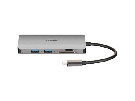 Docking USB Tipo-C D-Link DUB-M810/ 3xUSB/ 1xUSB Tipo-C/ 1xThunderbolt/ 1xHDMI/ 1xRJ45/ 1xLector tarjetas/ Gris