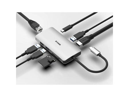 Docking USB Tipo-C D-Link DUB-M810/ 3xUSB/ 1xUSB Tipo-C/ 1xThunderbolt/ 1xHDMI/ 1xRJ45/ 1xLector tarjetas/ Gris