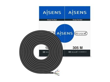 Bobina de Cable RJ45 para Exteriores FTP AWG24 Aisens A135-0674 Cat.6/ 305m/ Impermeable/ Negro