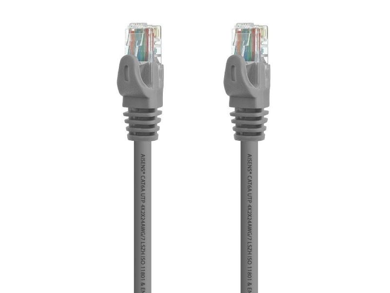 Cable de Red RJ45 UTP Aisens A145-0324 Cat.6A/ 25cm/ Gris