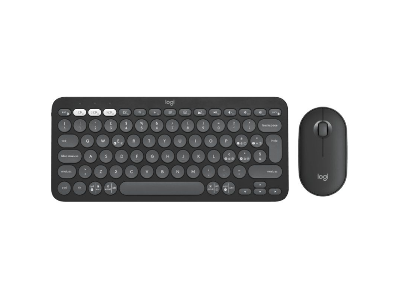 Teclado y Ratón Inalámbricos Logitech Pebble 2 Combo/ Grafito