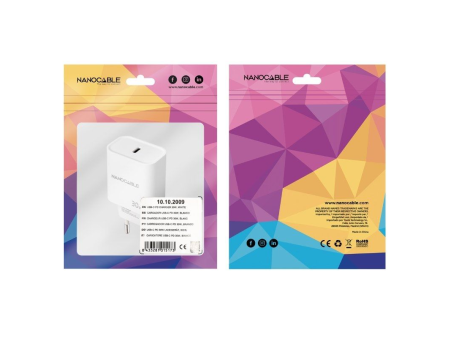 Cargador de Pared Nanocable 10.10.2009/ 1xUSB Tipo-C/ 30W/ Blanco