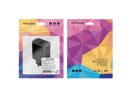 Cargador de Pared Nanocable 10.10.2010/ 1xUSB Tipo-C/ 30W/ Negro