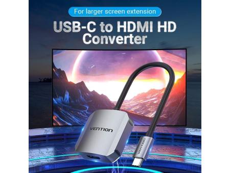 Conversor Vention TDEHB/ USB Tipo-C Macho - HDMI Hembra/ 15cm/ Plata