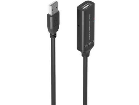 Cable Alargador USB 2.0 Aisens A101-0914/ USB Macho - USB Hembra/ 5m/ Negro