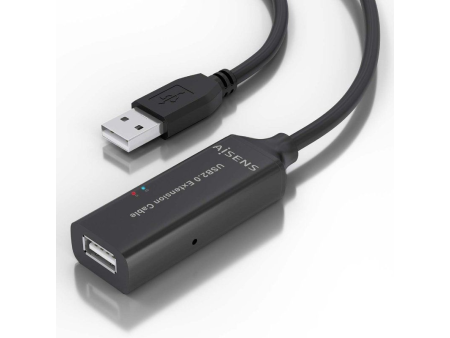 Cable Alargador USB 2.0 Aisens A101-0914/ USB Macho - USB Hembra/ 5m/ Negro