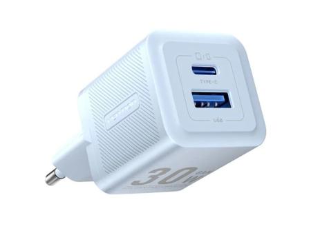 Cargador Gan de Pared Vention FEQL0-EU/ 1xUSB Tipo-C/ 1xUSB/ 30W