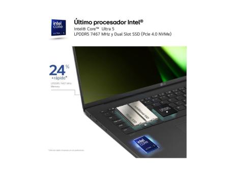 Portátil LG Gram 17Z90S-G.AD7BB Intel Core Ultra 7-155H/ 32GB/ 2TB SSD/ 17'/ Win11