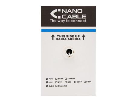 Bobina de Cable RJ45 UTP Nanocable 10.20.0304 Cat.5e/ 305m/ Gris