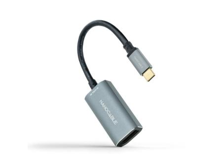 Cable Conversor Nanocable 10.16.4104-G/ USB Tipo-C Macho - DisplayPort Hembra/ 15cm/ Gris