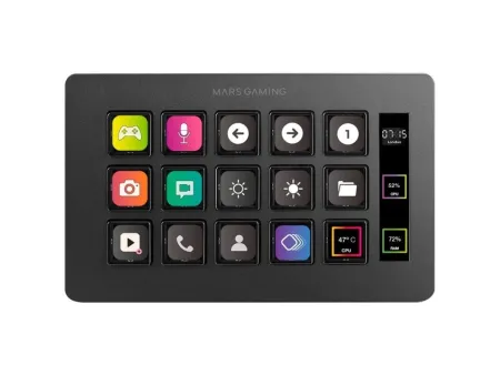 Stream Deck Slim Mars Gaming MSD-ONE/ 15 Teclas LCD/ Negro