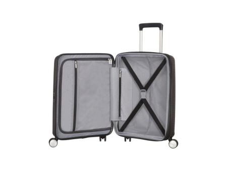 Maleta de Cabina American Tourister SoundBox Spinner 55cm/ 55x40x20cm/ 4 Ruedas/ Negra