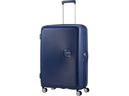 Maleta Grande American Tourister SoundBox Spinner 77cm/ 77x51.5x29.5cm/ 4 Ruedas/ Azul Marino