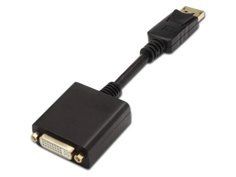 Cable Conversor Aisens A125-0133/ DisplayPort Macho - DVI Hembra/ 15cm/ Negro