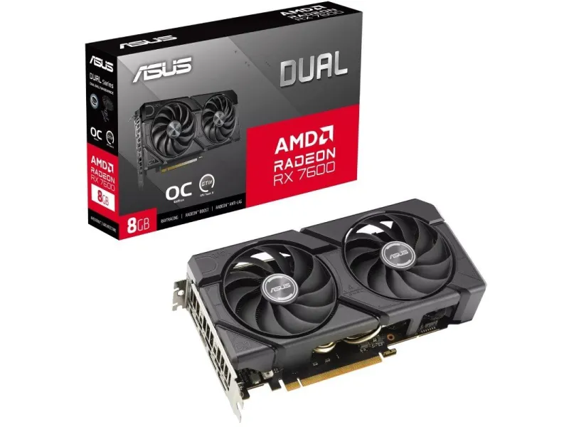 Tarjeta Gráfica Asus Dual Radeon RX 7600 EVO OC/ 8GB GDDR6