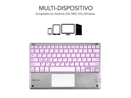 Teclado Compacto Inalámbrico por Bluetooth Subblim SMBT50/ Plata