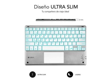 Teclado Compacto Inalámbrico por Bluetooth Subblim SMBT50/ Plata