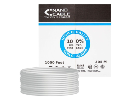 Bobina de Cable RJ45 FTP Nanocable 10.20.0704 Cat.5e/ 305m/ Gris