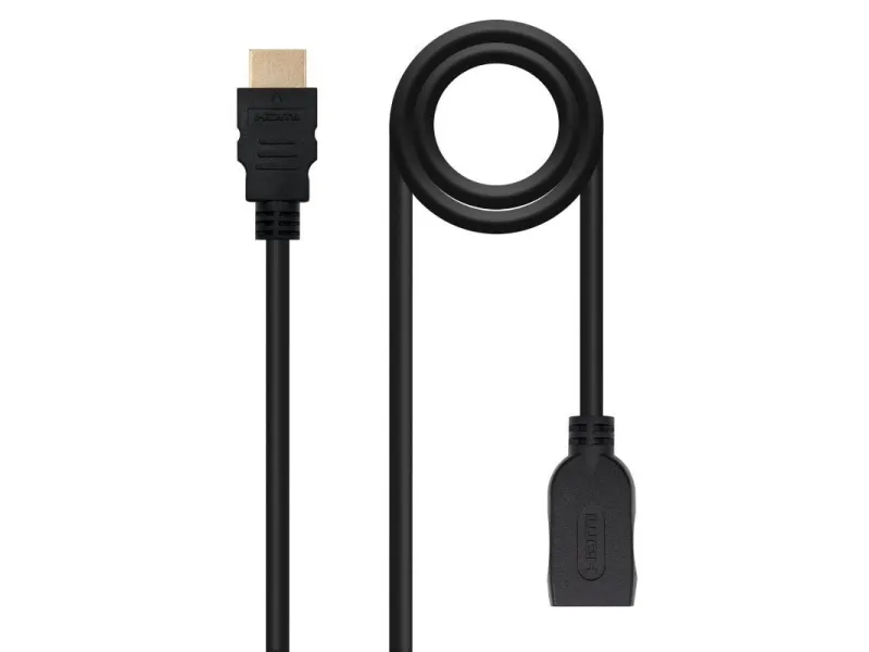 Cable Alargador HDMI Nanocable 10.15.1011/ HDMI Macho - HDMI Hembra/ 1m/ Negro