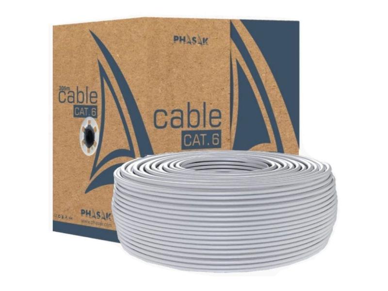 Bobina de Cable RJ45 UTP Phasak PHR 6100 Cat.6/ 100m